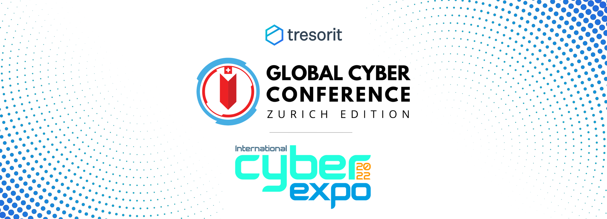 Logos of Tresorit, Global Cyber Conference and International Cyber Expo